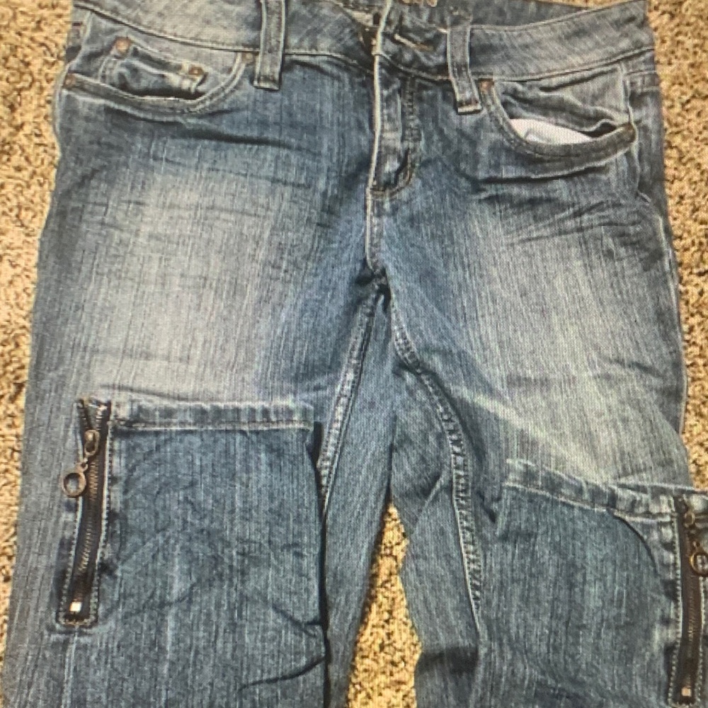 Dollhouse Women's Blue Skinny Jeans with Zipper Accents